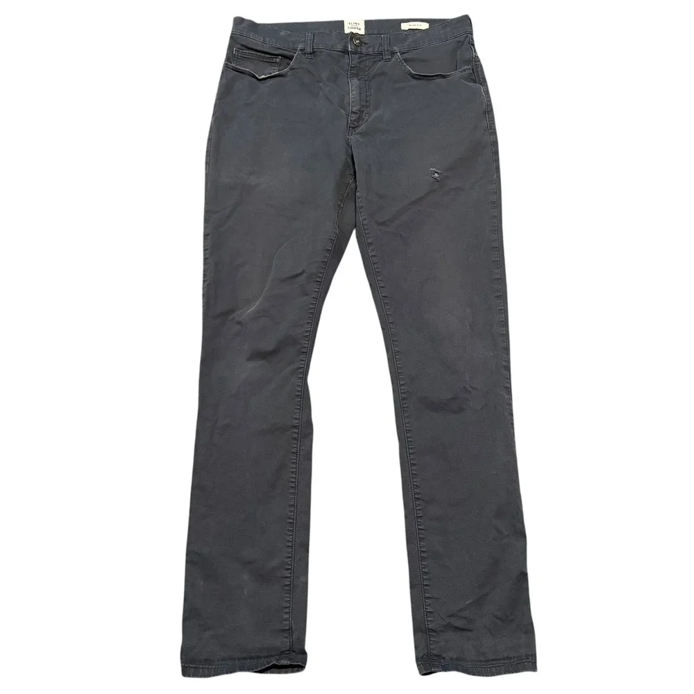 Flint and Tinder 365 Slim Fit Pants Mens 33x32 Dark Charcoal Gray Twill Chino
